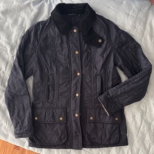 Barbour Women's Beadnell Polarquilt quilted Coat Jacket Navy Blue sz 8